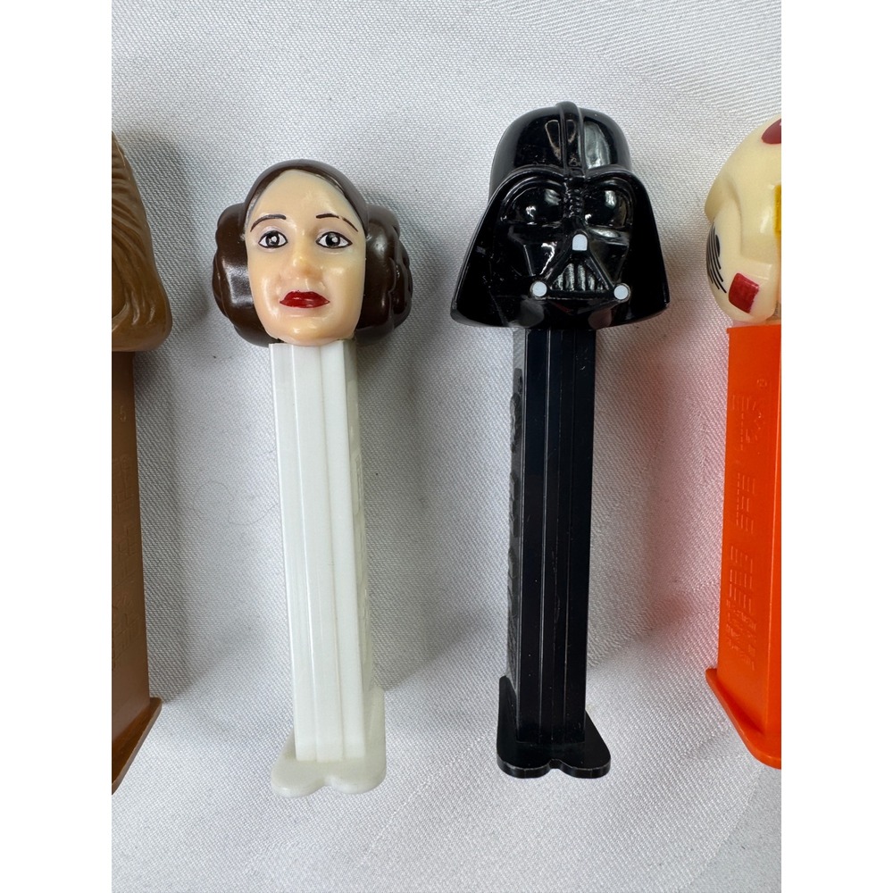Star Wars Pez Dispenser Lot of 7 Yoda Darth Vader Princess Leia Chewbacca C-3PO - Picture 3 of 16